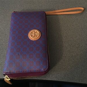 Tory Burch Purple and Tan Wallet